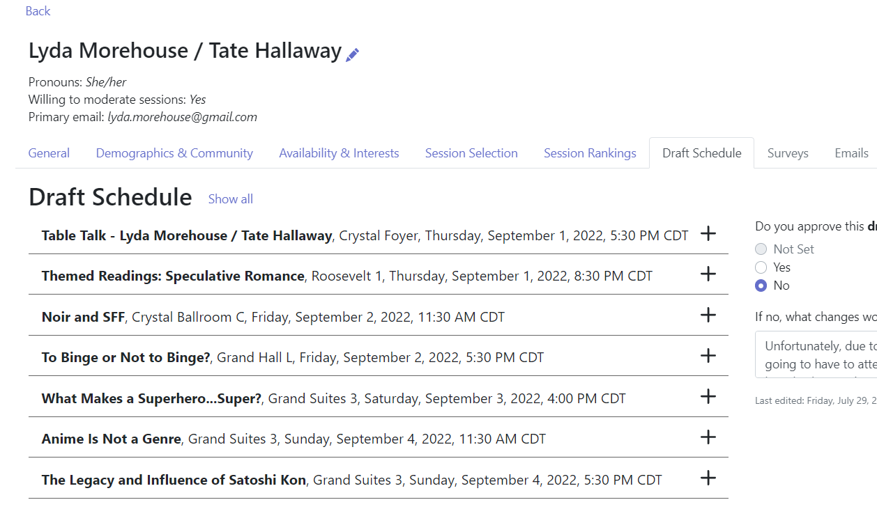 in-person, draft schedule