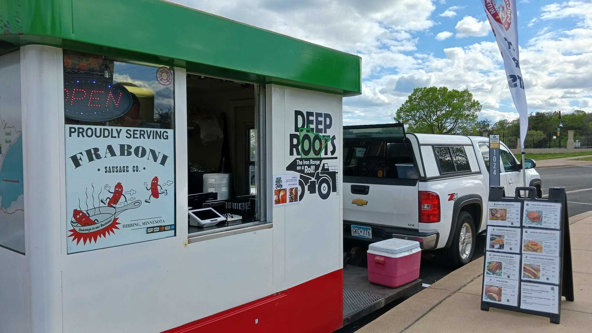 Deep Roots Food truck outside the Minnesota Historical Society